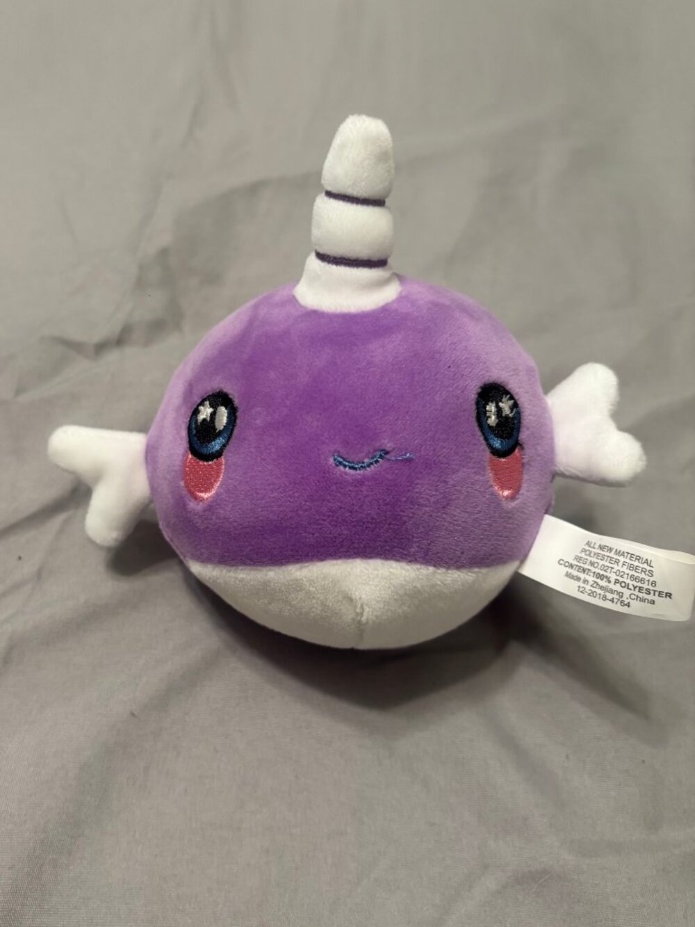 Squeezamals Stuffed Nellie the Narwhal